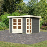 Abri de jardin en bois massif gris terre 7,43m² Kerko 5 – Karibu Ma boutique